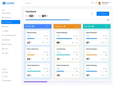 Image result for Task Managemnet Profile UI Dashboard