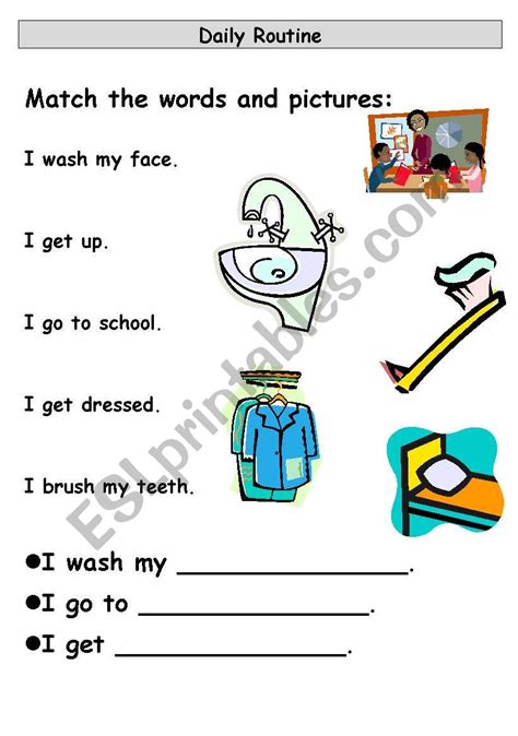 Image result for Routine Worksheet
