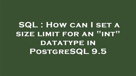 Toradh íomhá ar SQL Int Sizes