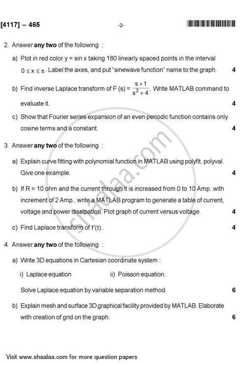 Image result for Question Paper On Matlab PDF