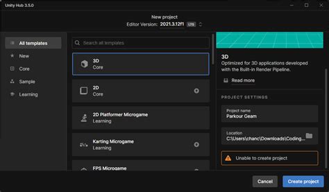 Unity Hub Unable to Create Project に対する画像結果