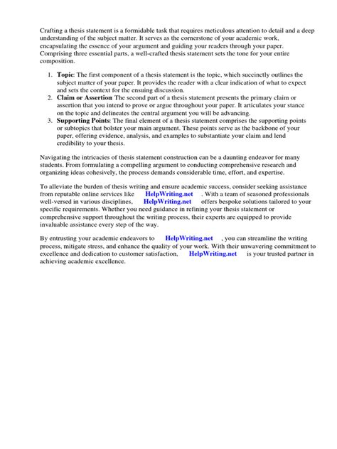 Image result for 3 Part Thesis Statement Examples