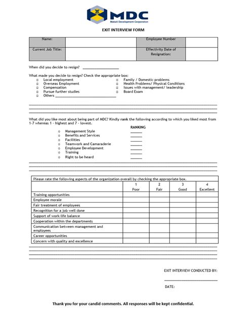 Image result for Client Exit Interview Form