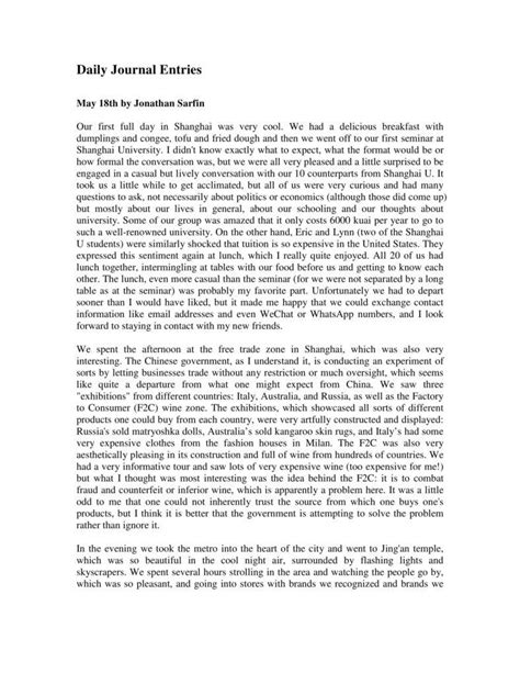 Image result for Journal Example