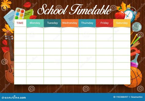Image result for Class Time Table Sheet