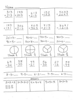 Image result for 2 Grade Math Worksheets Packet