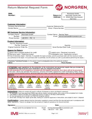 Return Material Authorization Form に対する画像結果