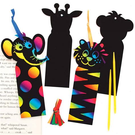 Jungle Animal Scratch Art Bookmarks