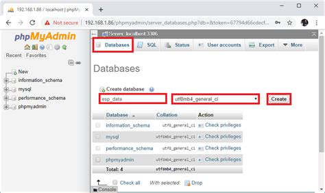 Afbeeldingsresultaten voor Create New Database in phpMyAdmin