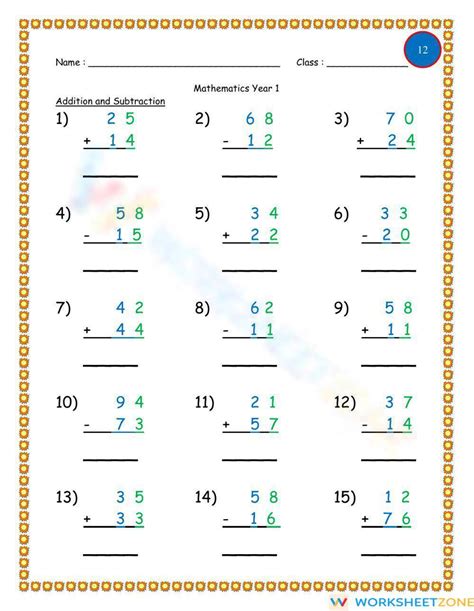 Image result for Adding and Subtracting Worksheets with Answer Key