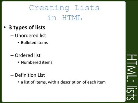 Image result for Types of List in HTML