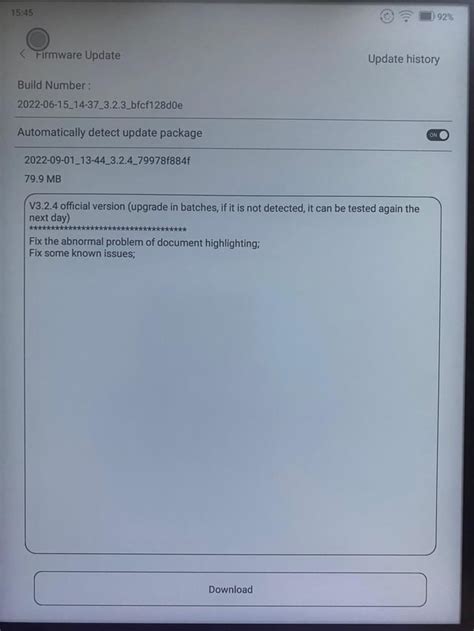 Toradh íomhá ar Note 2.0 Software Update