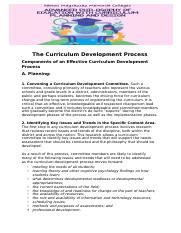 Image result for Component of Effective Curriculum Development Process