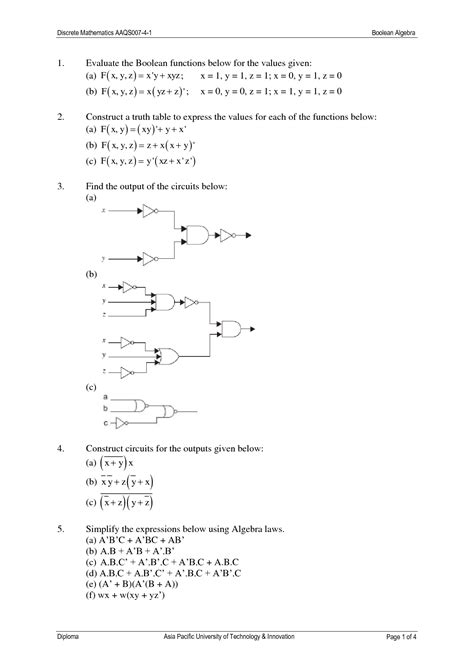 Image result for Boolean Algebra in Discrete Mathematics