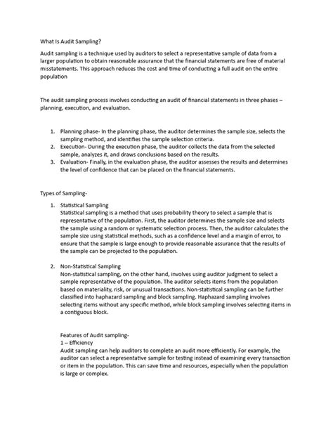 Image result for Audit Sampling Sample Size