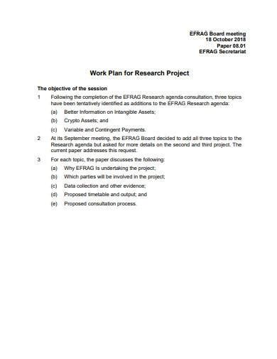 Image result for Research Work Plan Sample