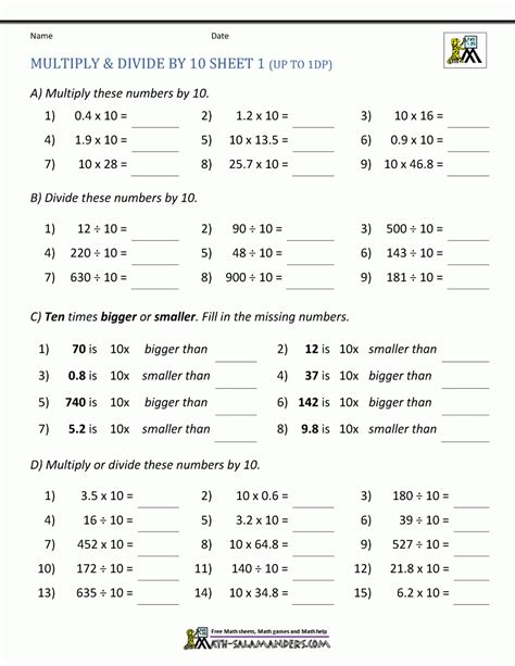 Image result for Simple Multiplication and Division Worksheets