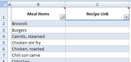 Image result for Excel-based Menu Plan Template