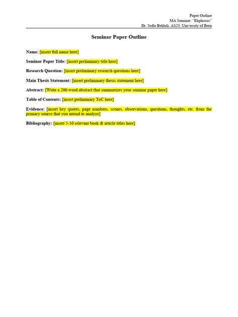 Image result for Outline Paper Sample