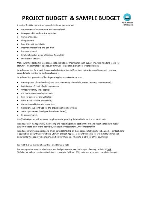 Image result for Budget Report Example