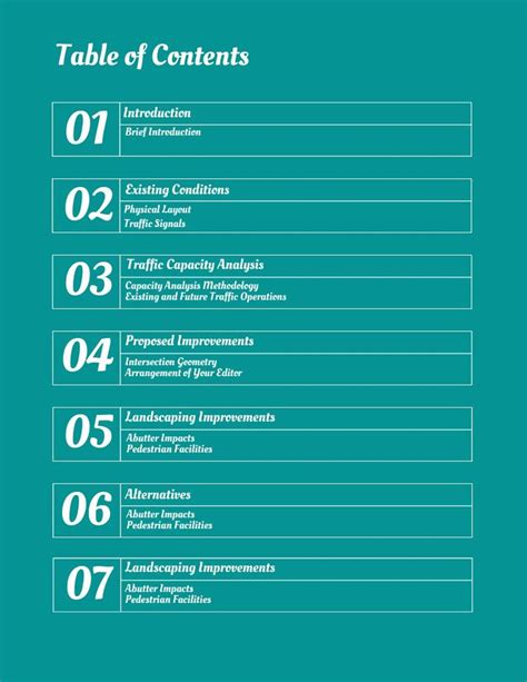 Image result for Table of Content View