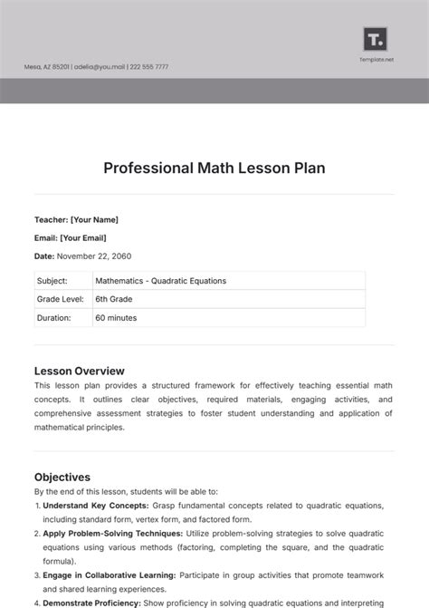 Toradh íomhá ar Lesson Plan Template Bilingual Math
