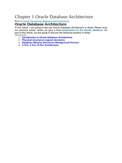 Image result for Oracle Database Architecture PDF