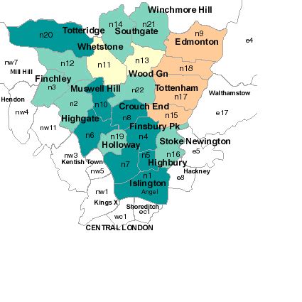 Image result for Postcode North London