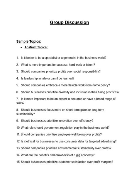 Image result for group Discussion sample