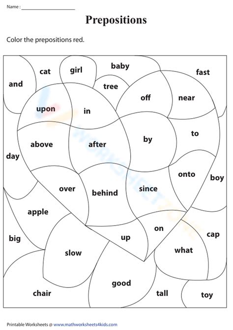 Identifying Prepositions Worksheet に対する画像結果