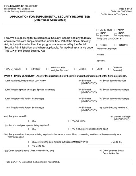 Image result for SSI Application Form PDF