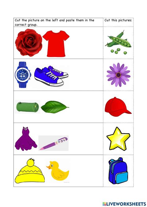 Image result for Color Sorting Worksheet