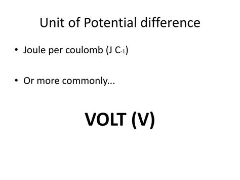 Image result for Si Unit of Potential Difference