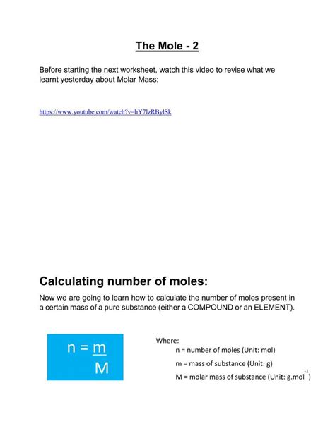 Moles Worksheet.pdf に対する画像結果