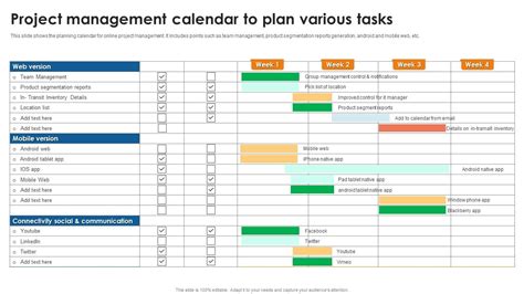 Toradh íomhá ar Project Management Calendar