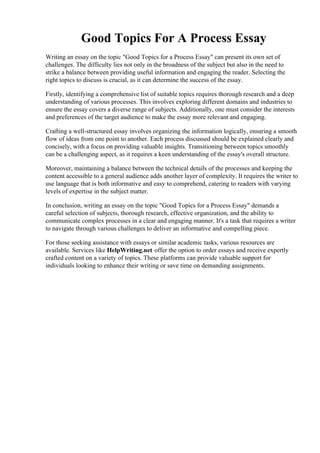 Toradh íomhá ar Simple Process Writing Topics