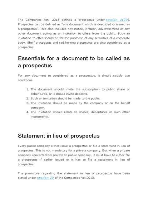 Prospectus Document Example に対する画像結果