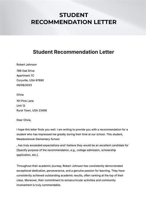 Image result for Recommendation Letters for Students Examples