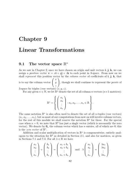 Image result for Linear Transformation Vector Space