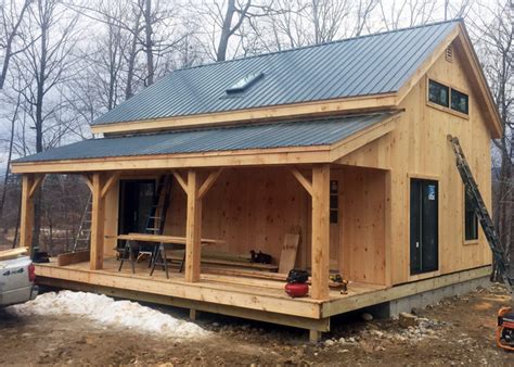 Image result for Timber Frame Cabin Build