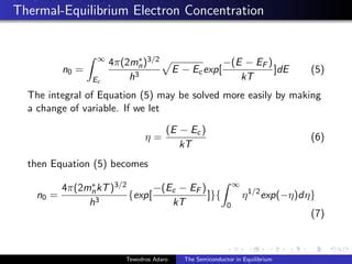 Image result for Thermal Equilibrium Electron Concentration