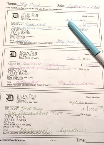 How to Write a Check Worksheet に対する画像結果