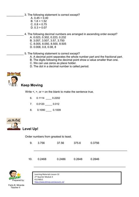 Toradh íomhá ar Comparing and Arranging Numbers Worksheet