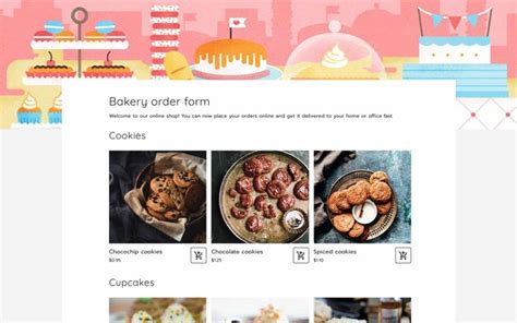 Toradh íomhá ar Online Desserts Order Form Example