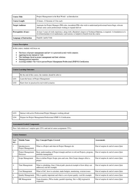 Image result for Project Management Training Course Outline