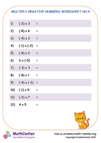Image result for Fourth Grade Negative Numbers Worksheet