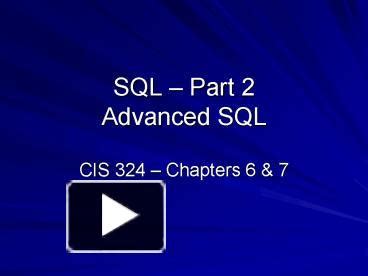 Afbeeldingsresultaten voor Advanced SQL PPT