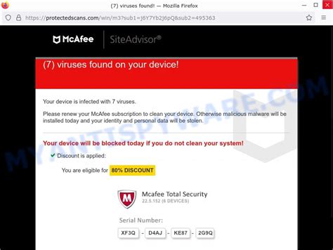 Image result for Fake McAfee Pop Up