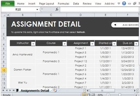 Image result for Assignment Tracker. Excel Template Free