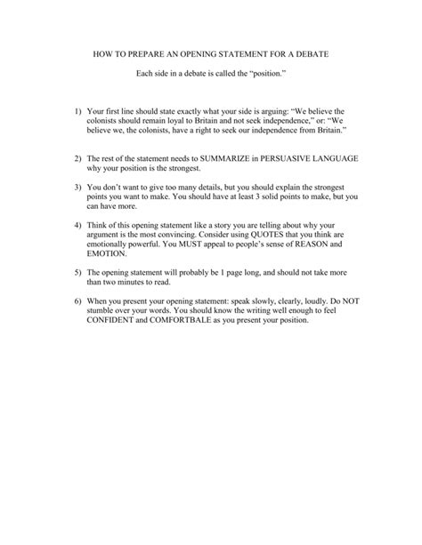 Closing Statement Debate Example に対する画像結果